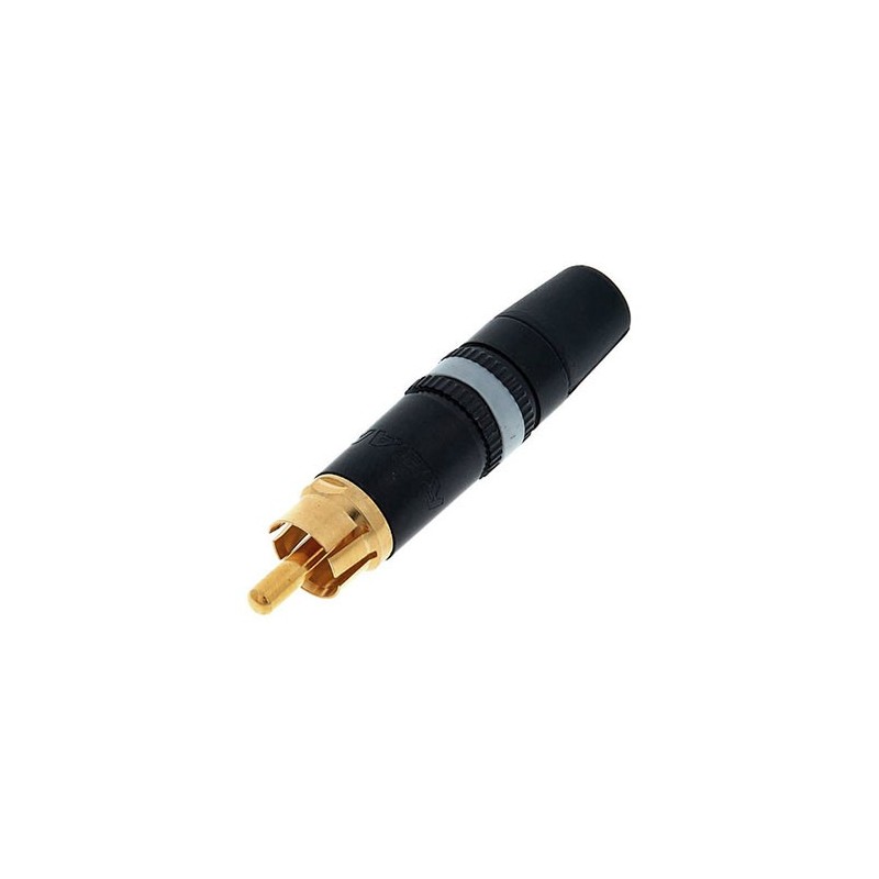 Neutrik REAN NYS 373-9 - REAN phono / RCA Connector in Metal Housing (D-form) with white Coding and gold-plated Contacts